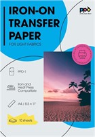 Iron-On Light T Shirt Transfer Paper x10