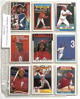 Sheet of 9 Vince Coleman Cards w/ 1986 Rookie