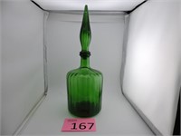 Vintage Empoli Green Glass Decanter