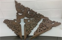 Wood carving architectural elements wall hangings