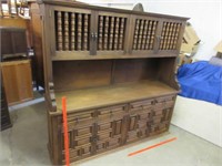 vintage southwestern 2-pc dish cabinet 6ft wide
