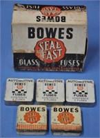 Vintage Bowes "Seal Fast" glass fuses & orig box