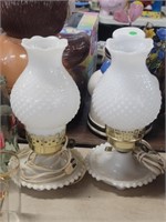 Two Hobnail Table Top Lamps