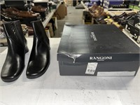 LADIES RANGONI BLACK ANKLE BOOTS 7 1/2