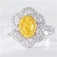 Natural Yellow Diamond 18Kt Gold Ring