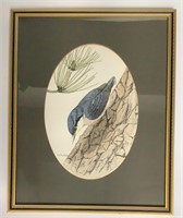 Vintage John Morland Nuthatch Print