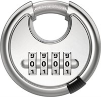 Puroma Combination Lock, Stainless Steel Disc Padl