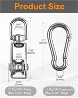 10 Pcs 304 Stainless Steel Lifting Pulley, M15 Sin