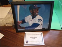 Ernie Banks Signed 8 x 10 Photo Framed with COA