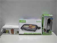 Soda Stream, Griddle & Libbey Glasses See Info