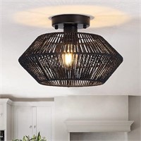 (N) ADSENSTY Boho Rattan Light Fixtures Ceiling, B