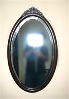 Antique Oval Beveled Wall Mirror