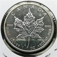 2010 Canada $5 Silver Coin Maple Leaf 1 t oz.