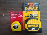 DeWalt 30' & ACE 12' Tape Measures