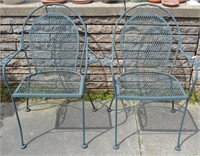 2pcs Metal Wrought Iron Patio Chairs