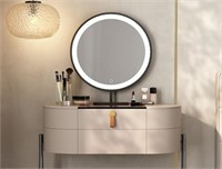 Lartis 15.7'' Round LED Vanity Mirror - Black