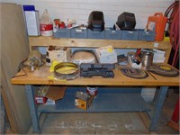 work bench w/2 welding helmets