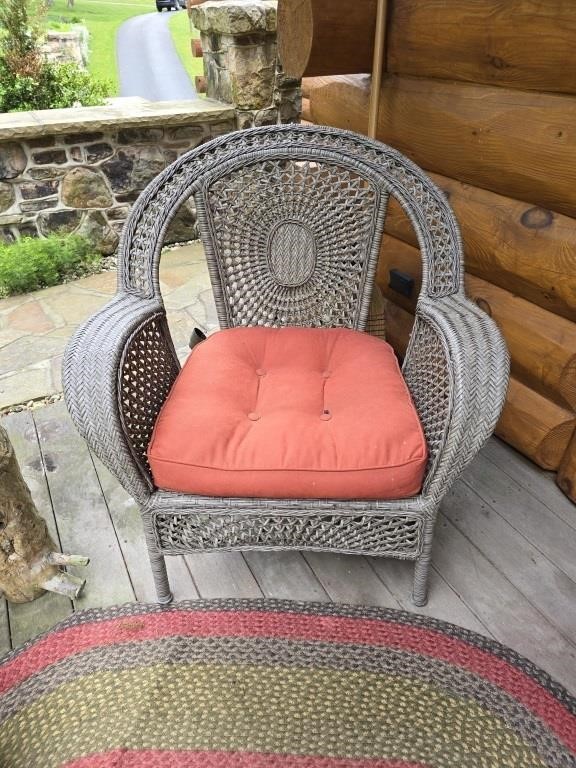 Padded wicker chair