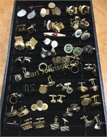 LARGE LOT OF CUFFLINKS, SOME W/ MATCHING TIECLIPS