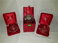 Lot of 3 Ornaments And Waterford Crystal More