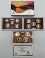 2013 US Mint Proof Set, 14 Coins, (5) State