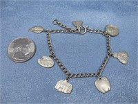 Sterling Silver Hallmarked Charm Bracelet