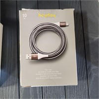 10' Lightning to USB-a Braided Cable - Heyday™ Bla