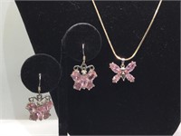 Sterling Silver Butterfly necklace and earring