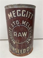 Large Meggitt Raw Linseed Oil Drum