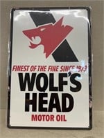 Wolfhead motor oil advertising sign newer