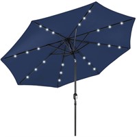 10 ft. Solar Tilt Patio Umbrella - Navy Blue