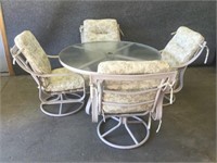 Outdoor Patio Table & Swivel Chairs