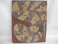 29" x 24" Original Tribal Serpent Art On Wood