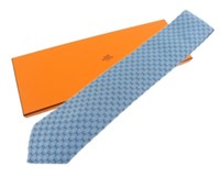 Hermes Blue Patterned Necktie