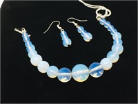 Pale blue translucent  bracelet & earrings