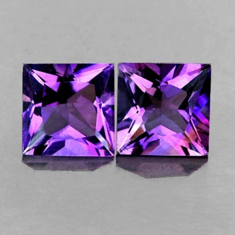 Natural Princess Purple Amethyst Pair(Flawless-VVS