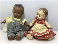 Pair of Vintage Composition 11 inch Dolls