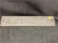 Mark G. Cohen, M.D. Door Sign