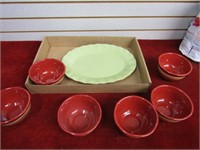 Village collection bowls and platter.