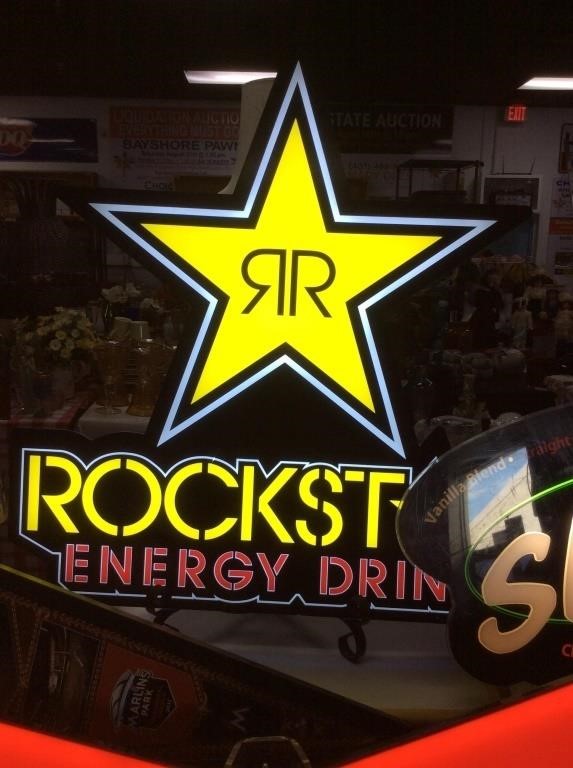Rockstar energy drink sign