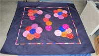 LRG. HANDMADE ORIENTAL PINWHEEL QUILT BED OR WALL