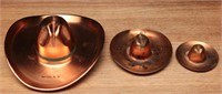 Vtg Copper Sombrero Ashtrays- Souvenir (3)