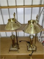 2 Matching Brass Table Lamps