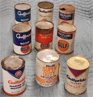 (9) Assorted 1QT "Gulf" Oil Cans