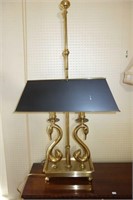 BRASS LAMP DOUBLE SWAN DESK LAMP