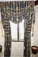 DRAPES AND VALENCE 10 1/2' LONG X 53" WIDE - 2