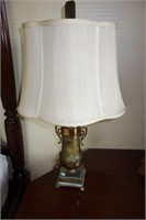 ONYX AND BRASS TABLE LAMP