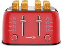 Geek Chef Retro Stainless Steel 4-Slot Toaster