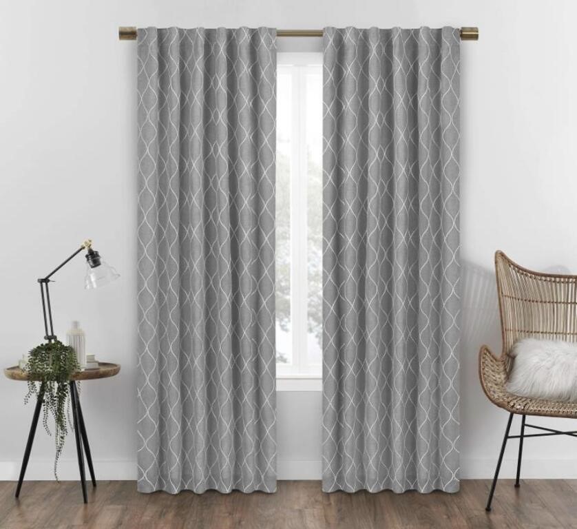 ECLIPSE NORA GEO ROD POCKET CURTAINS FOR BEDROOM,