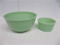 JADEITE FIRE KING 8" BOWL & JADEITE 4"